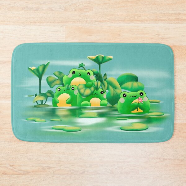Item preview, Frogs swim in the water among the grass  designed and sold by Nastasiakhmnk.