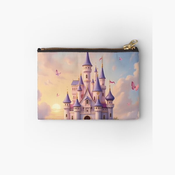 Item preview, Fairytale floating castle pastel colors oil painting  - girly dreamy sky with clouds and butterflies  fairycore  designed and sold by Fantasy Cache.