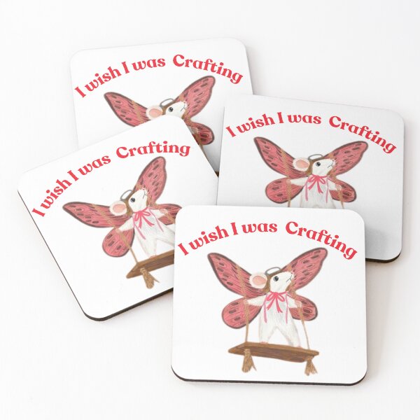 Item preview, I Wish I Was Crafting Butterfly Mouse Illustration by Jemma Jamie Skidmore - Whimsical Crafting Design designed and sold by Jemma Jamie Skidmore.