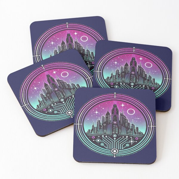 Item preview, Futuristic City under the Stars designed and sold by FAONIM.