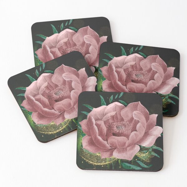 Artikelvorschau, Rosa Blume und Farn Dark Botanical entworfen und verkauft von WildWoodlandWitch.