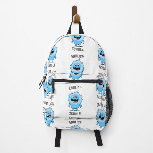 Item preview, Finally School (German) cute blue school monster for children and teenagers designed and sold by LessStressNerd.