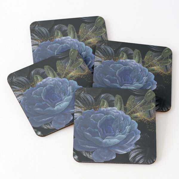Artikelvorschau, Blaue Blume und Laub Dark Botanical entworfen und verkauft von WildWoodlandWitch.