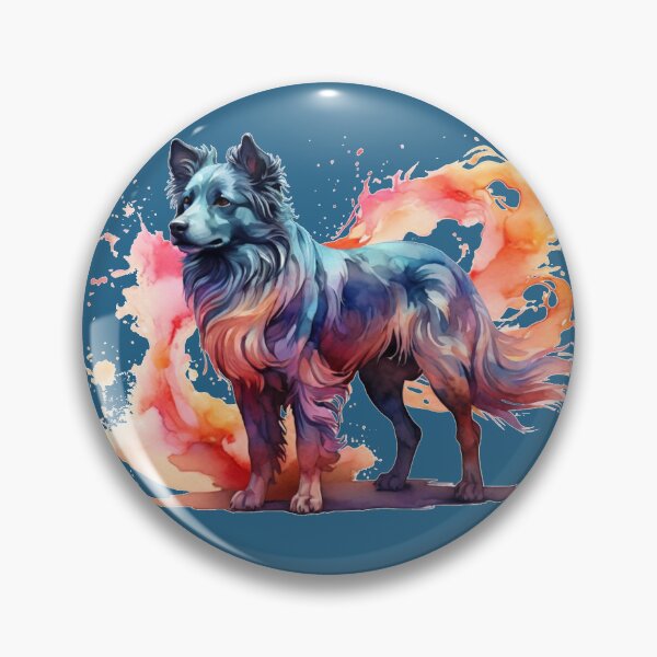 Item preview, a colorful dog as a watercolor designed and sold by Rose Design & Photos.