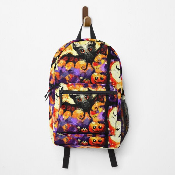 Item preview, Halloween Bat and Jack O Lanterns Impressionism designed and sold by oceanlady65.