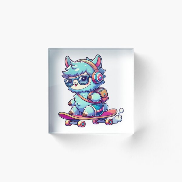 Item preview, Cool Llama on a Skateboard - Back to School Vibes designed and sold by DotLineColor.