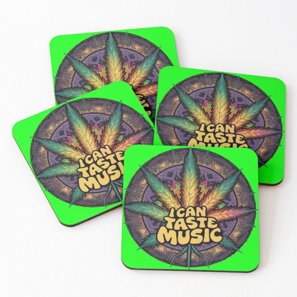 Item preview, I Can Taste Music - Marijuana Leaf-Neon Green designed and sold by JLEmporium.