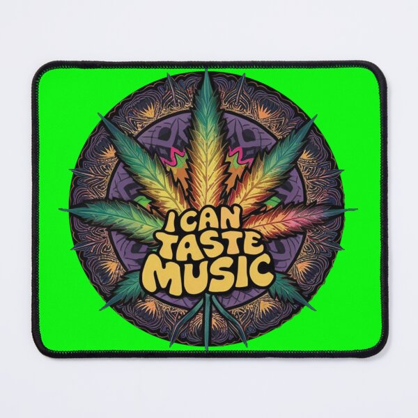 Item preview, I Can Taste Music - Marijuana Leaf-Neon Green designed and sold by JLEmporium.