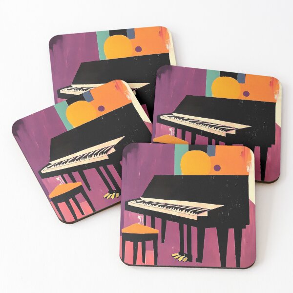 Item preview, Black Piano Art - Vibrant Abstract Background with Bold Colors and Playful Geometric Shapes designed and sold by OlfactoART Studio.