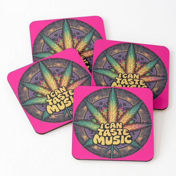 Item preview, I Can Taste Music - Marijuana Leaf-Neon Pink designed and sold by JLEmporium.