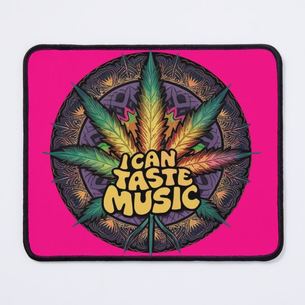 Item preview, I Can Taste Music - Marijuana Leaf-Neon Pink designed and sold by JLEmporium.