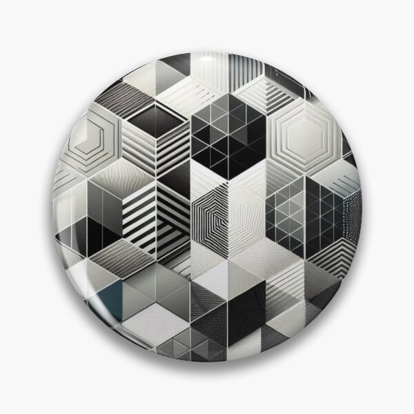 Aperçu de l'œuvre Symétrie géométrique épurée – Motif hexagones et triangles créée et vendue par Rui Fernandes.