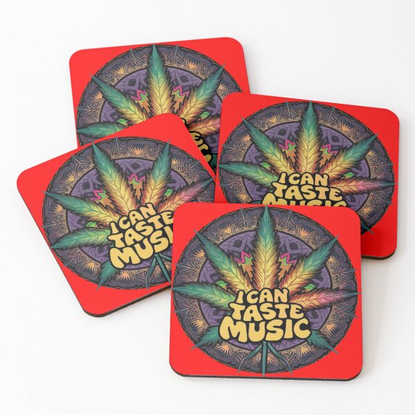 Item preview, I Can Taste Music - Marijuana Leaf- Colorful Red designed and sold by JLEmporium.