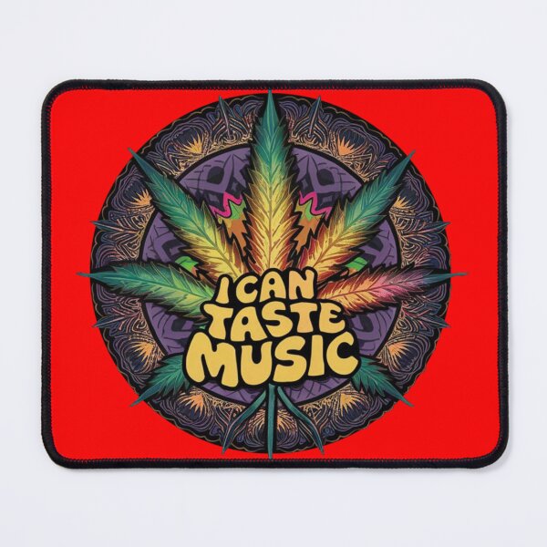 Item preview, I Can Taste Music - Marijuana Leaf- Colorful Red designed and sold by JLEmporium.