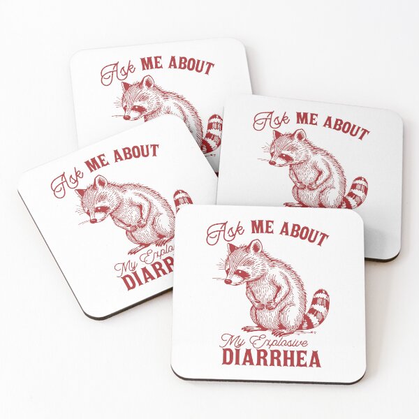 Item preview, Ask Me About My Explosive Diarrhea Funny Racoon Retro Vintage Humor Sarcastic designed and sold by ivotee.