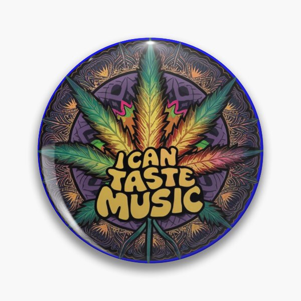 Item preview, I Can Taste Music - Marijuana Leaf- Colorful Blue designed and sold by JLEmporium.