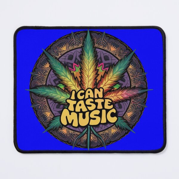 Item preview, I Can Taste Music - Marijuana Leaf- Colorful Blue designed and sold by JLEmporium.