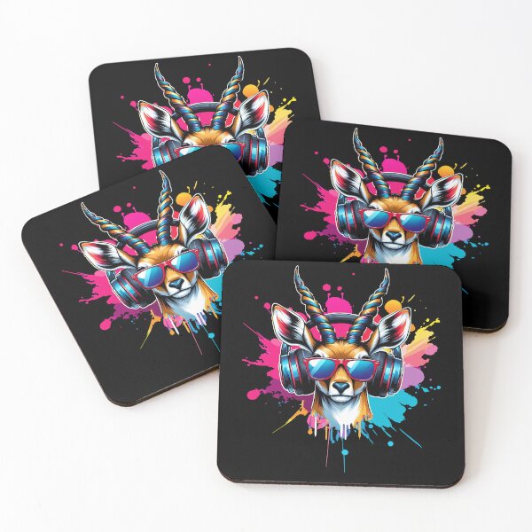 Item preview, Cool And Stylish DJ Antelope Wearing Sunglasses With Colorful Splash   designed and sold by Smix Pixels.