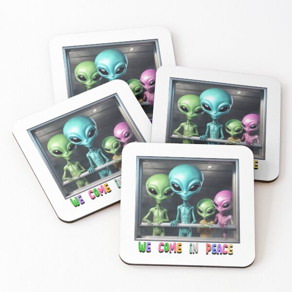 Item preview, We Come in Peace - Cool Aliens designed and sold by AleksKos.