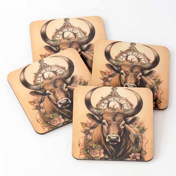 Item preview, ZODIAC SIGN TAURUS - Gift items and personal use / Animals, Horoscope, Astrology, Bull, Illustration, Art designed and sold by LumDesignArt.