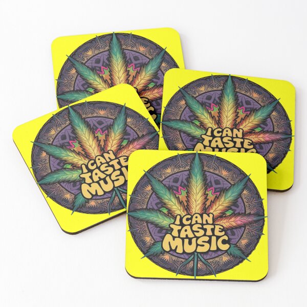 Item preview, I Can Taste Music - Marijuana Leaf- Colorful yellow designed and sold by JLEmporium.