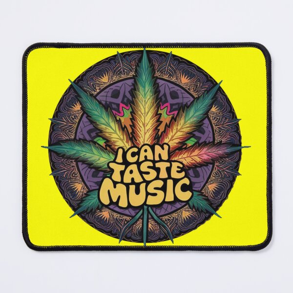 Item preview, I Can Taste Music - Marijuana Leaf- Colorful yellow designed and sold by JLEmporium.