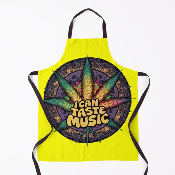 Item preview, I Can Taste Music - Marijuana Leaf- Colorful yellow designed and sold by JLEmporium.