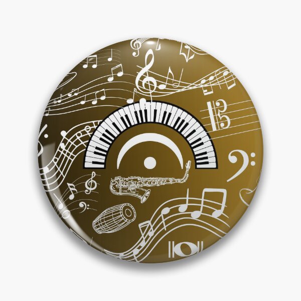 Artikelvorschau, Musikinstrumente Notation & Symbole Schwarz & Gold Farbverlauf entworfen und verkauft von BrightrDayMusicArt.
