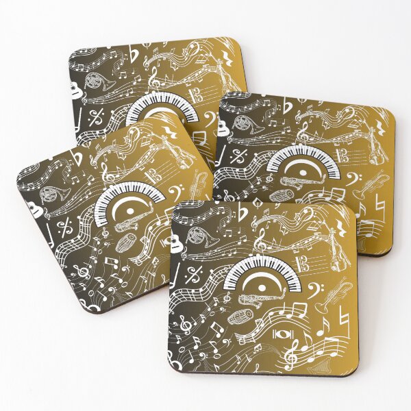 Item preview, Musical Instruments Notation & Symbols Black & Gold Gradient designed and sold by BrightrDayMusicArt.