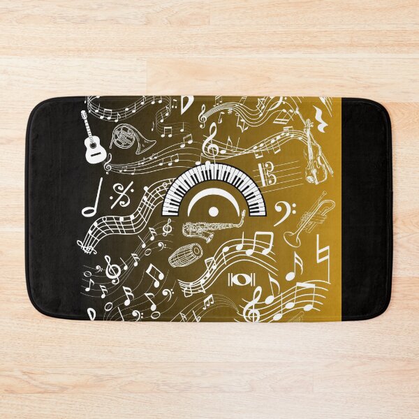 Item preview, Musical Instruments Notation & Symbols Black & Gold Gradient designed and sold by BrightrDayMusicArt.