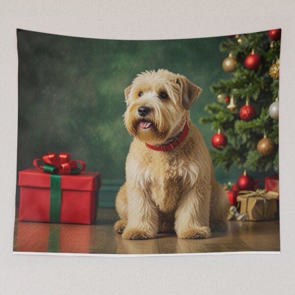 Item preview, Soft Coated Wheaten Terrier Dog Christmas designed and sold by ChaosReigns91.