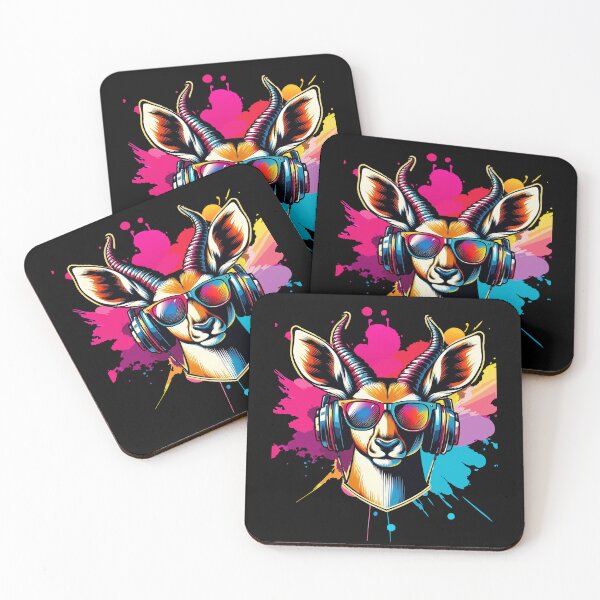 Item preview, Cool And Stylish DJ Antelope Wearing Sunglasses With Colorful Splash   designed and sold by Smix Pixels.