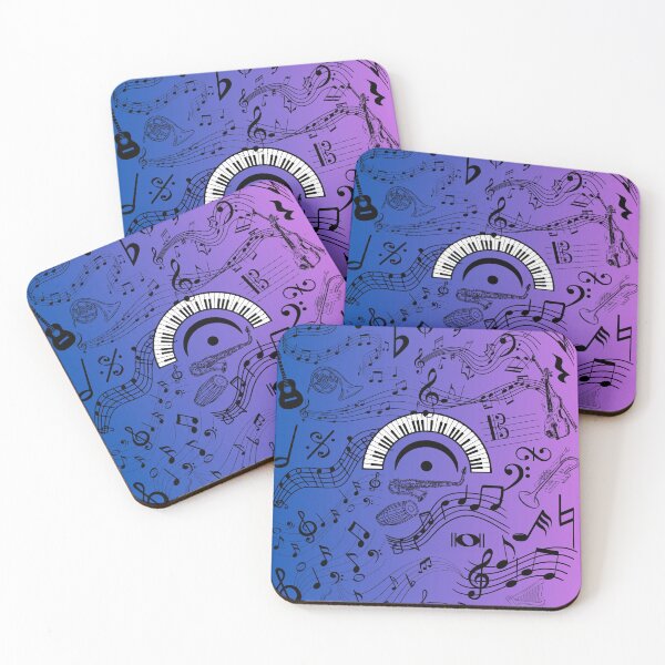 Item preview, Musical Instruments Notation Symbols On Blue & Purple Gradient designed and sold by BrightrDayMusicArt.