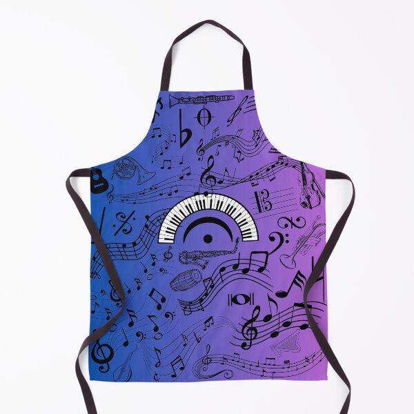 Item preview, Musical Instruments Notation Symbols On Blue & Purple Gradient designed and sold by BrightrDayMusicArt.