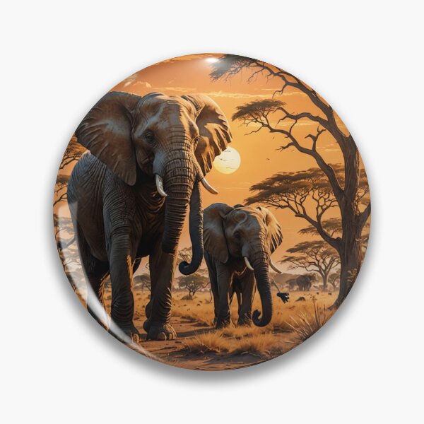 Item preview, Mighty Elephant in African Savannah designed and sold by koreatvtea.
