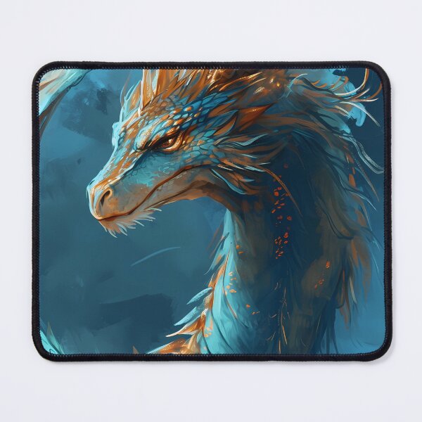 Item preview, Blue dragon oil painting paint fantasy creatures wizarding world for dragons lover designed and sold by Fantasy Cache.