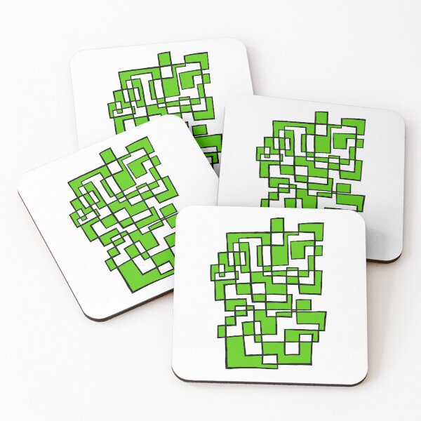 Item preview, Squid Grid No. 2 with lime green infill designed and sold by ABellyIrked.