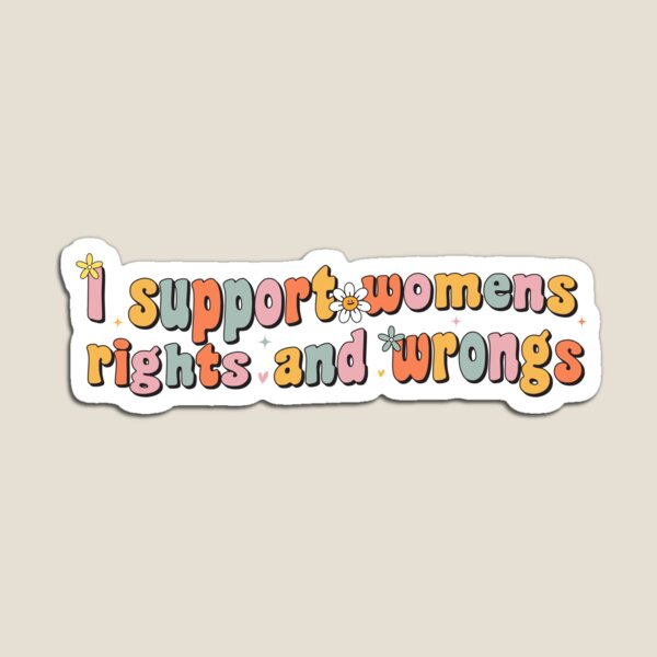 Vista previa del artículo con la obra «Apoyo los derechos y los errores de las mujeres. Parachoques divertido vintage.», diseñado y vendido por Burpishop.