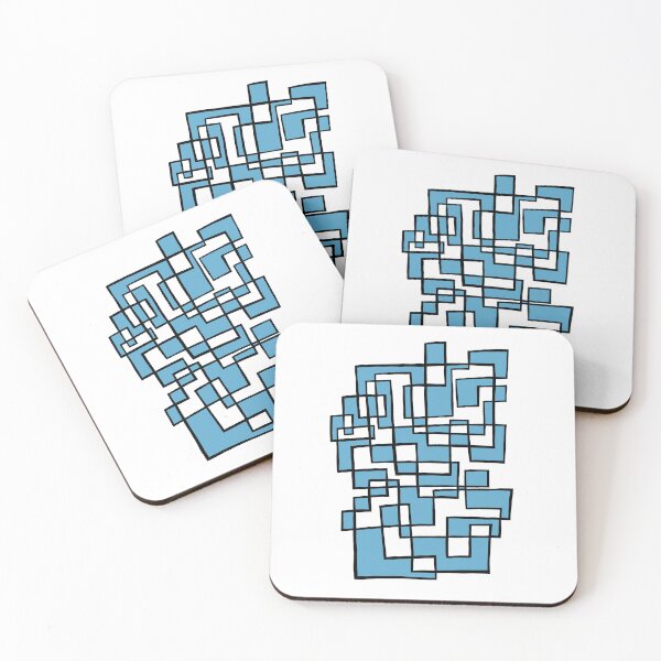 Item preview, Squid Grid No. 2 with sky blue infill designed and sold by ABellyIrked.