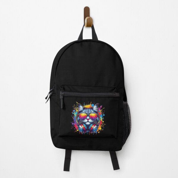 Item preview, Cool And Stylish DJ Cat Wearing Sunglasses With Colorful Splash designed and sold by Smix Pixels.