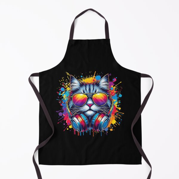 Item preview, Cool And Stylish DJ Cat Wearing Sunglasses With Colorful Splash designed and sold by Smix Pixels.