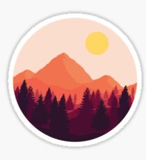 pink mountain xs Sticker