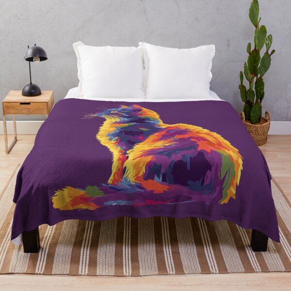 Item preview, Painted Cat In Royal Purple designed and sold by WitsandWonders.