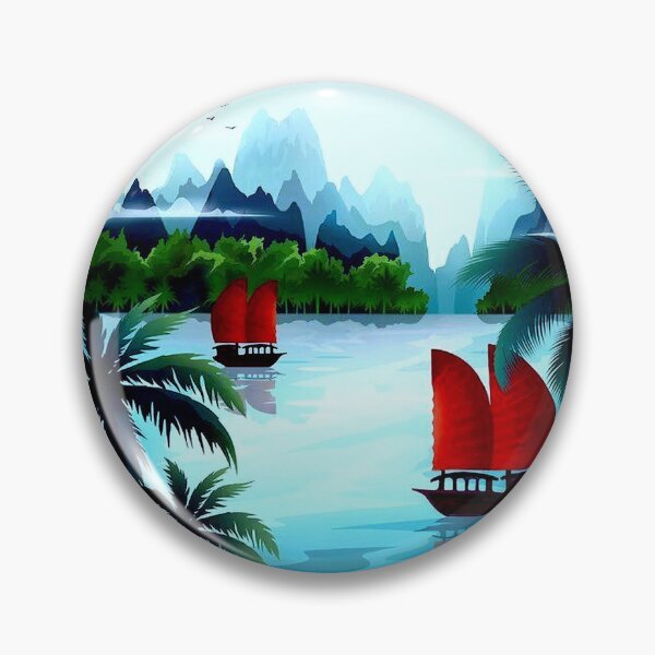 Item preview, HALONG BAY: Vintage Vietnam Picturesque Travel and Tourism Advertising Print designed and sold by posterbobs.