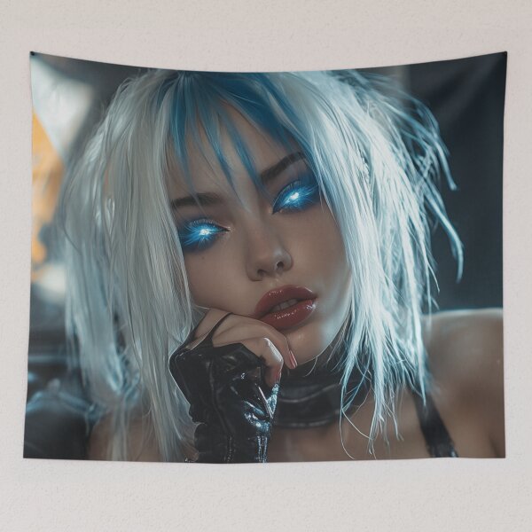 Item preview, blue punk designed and sold by CursedbyLilith.