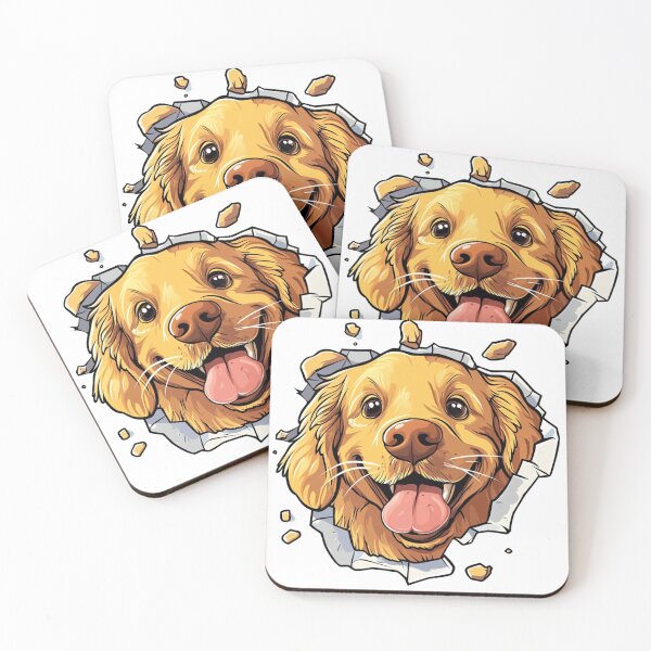 Item preview, Cute Cartoon Golden Retriever  designed and sold by NicolasGlowArt.