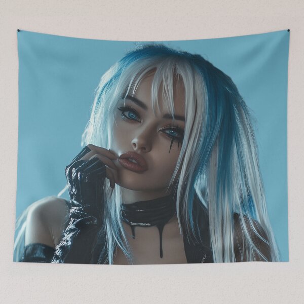 Item preview, blue punk girl designed and sold by CursedbyLilith.
