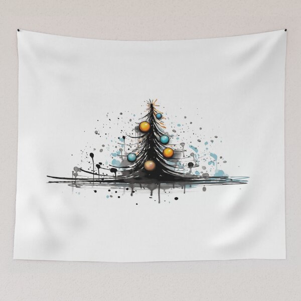 Item preview, Christmas - Holiday Tree Ink Drawing  designed and sold by Roxane Bay.