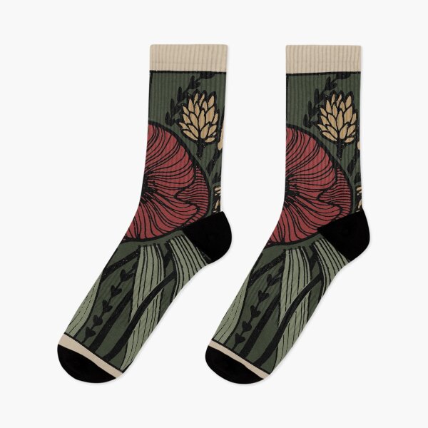Item preview,  Radiant Poppy Pen & Ink Illustration - Dove, Pine, Coal, Ruby, Sage, Fawn designed and sold by Irene Estelle.