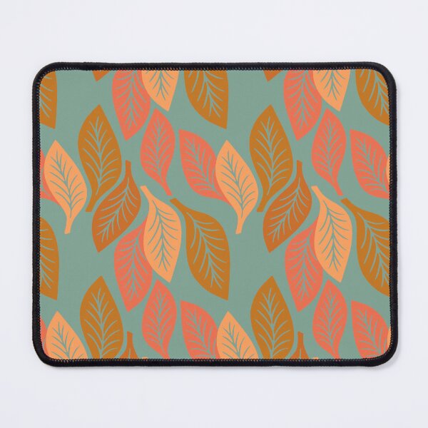 Item preview, Modern autumn leaves on teal background  designed and sold by MarySchwindt.